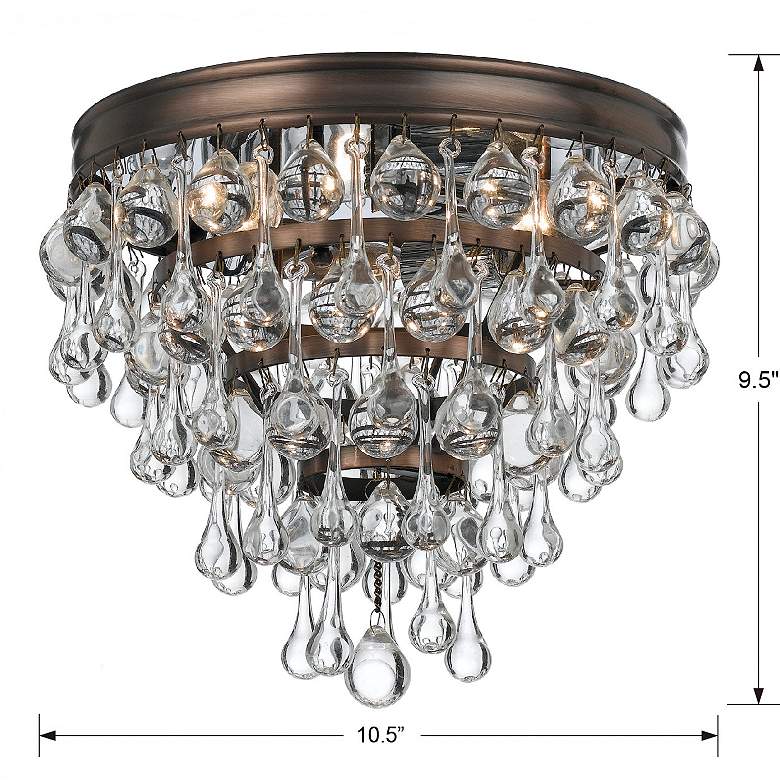 Image 7 Crystorama Calypso Bronze 10" Wide Clear Glass Ceiling Light more views