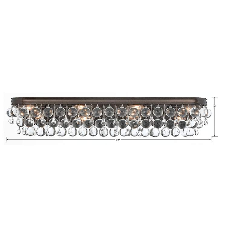 Image 5 Crystorama Calypso Bronze 33" Wide Crystal Bathroom Light more views