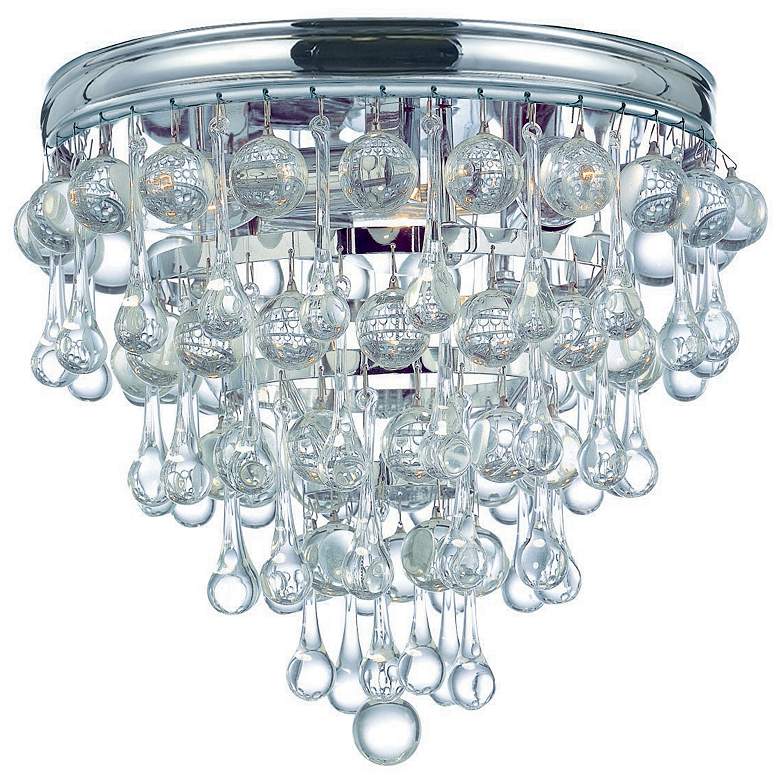 Image 2 Crystorama Calypso Chrome 10" Wide Crystal Ceiling Light