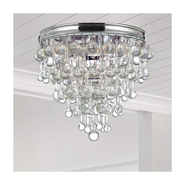 Image 1 Crystorama Calypso Chrome 10 inch Wide Crystal Ceiling Light