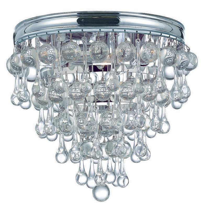 Image 3 Crystorama Calypso Chrome 10" Wide Crystal Ceiling Light more views