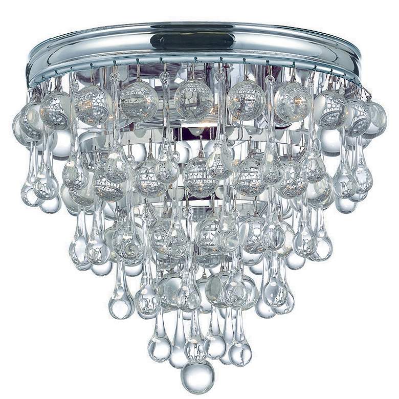 Image 3 Crystorama Calypso Chrome 10 inch Wide Crystal Ceiling Light more views