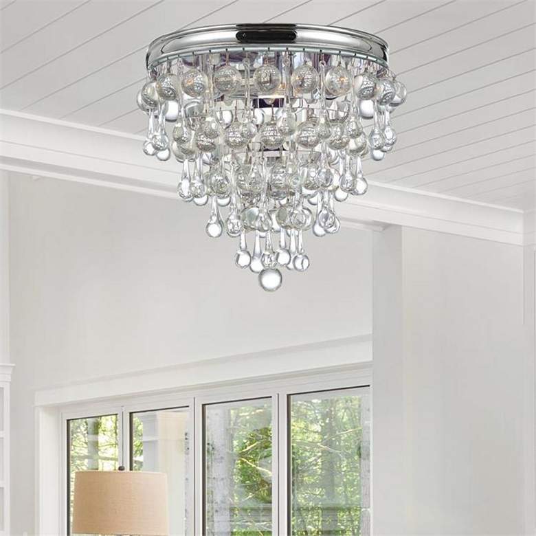 Image 6 Crystorama Calypso Chrome 10" Wide Crystal Ceiling Light more views