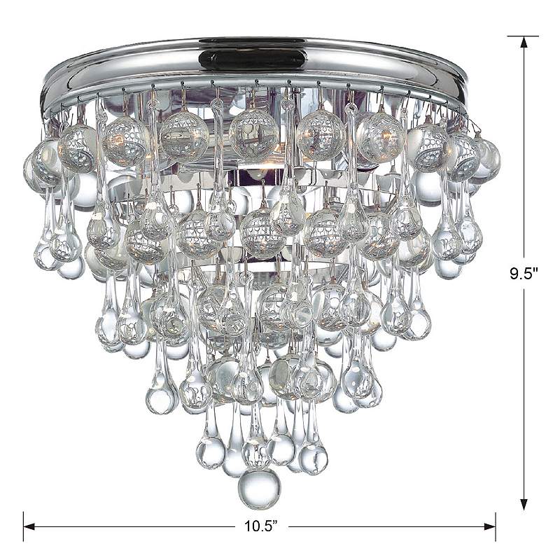 Image 7 Crystorama Calypso Chrome 10" Wide Crystal Ceiling Light more views