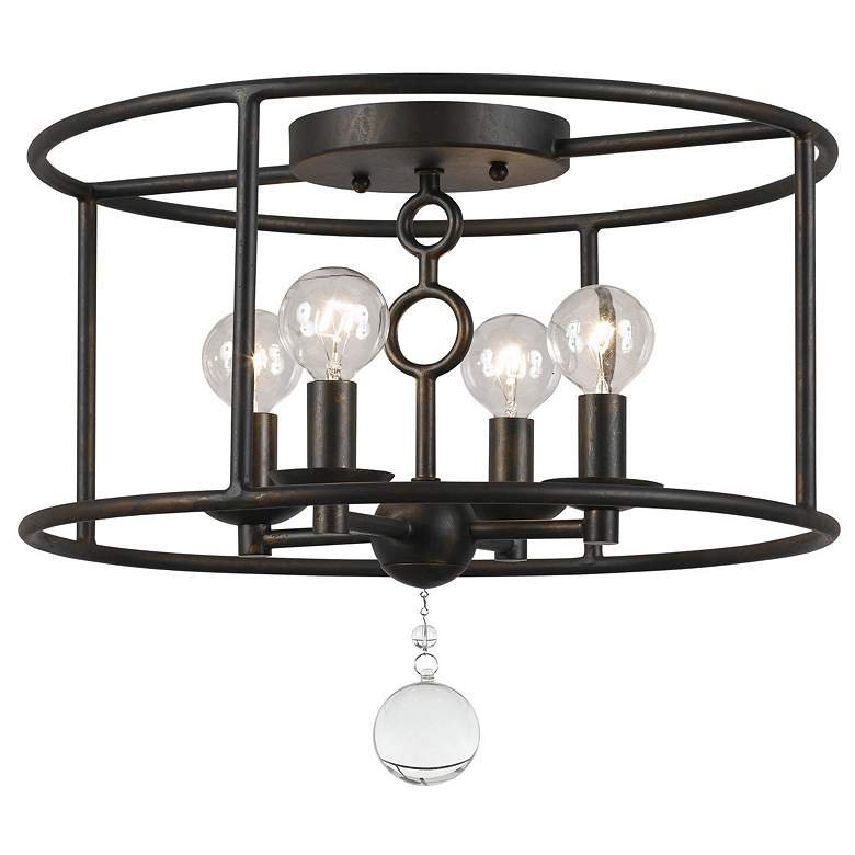 Image 2 Crystorama Cameron 15" Wide Bronze Ceiling Light