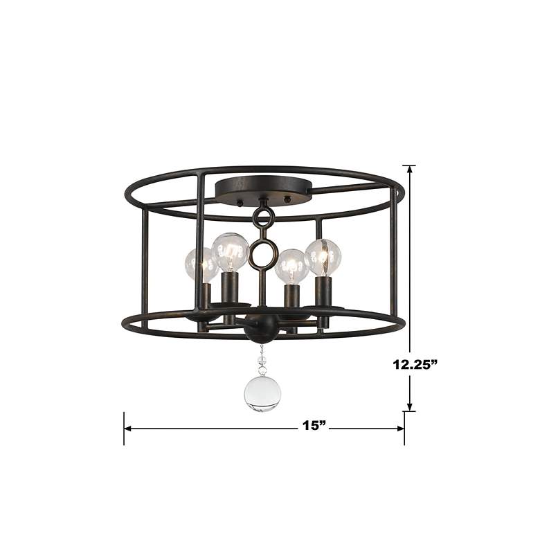 Image 6 Crystorama Cameron 15" Wide Bronze Ceiling Light more views