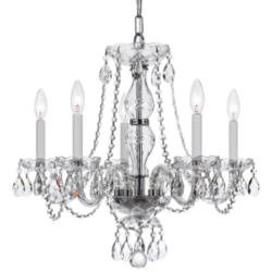Crystorama Candelabra 21&quot; Chrome Traditional Crystal Chandelier