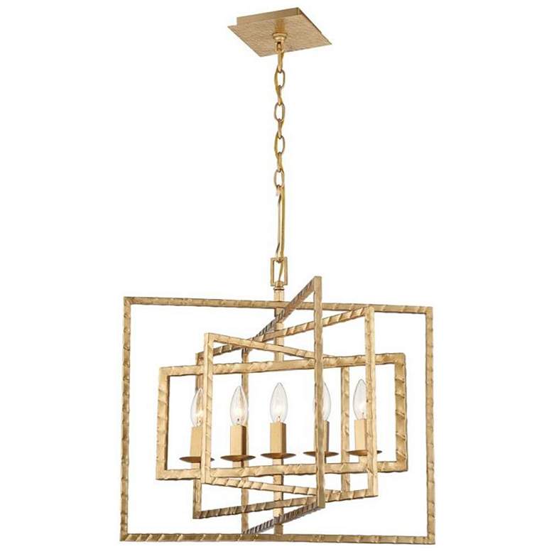 Image 2 Crystorama Capri 24 inch Wide Antique Gold 5-Light Chandelier