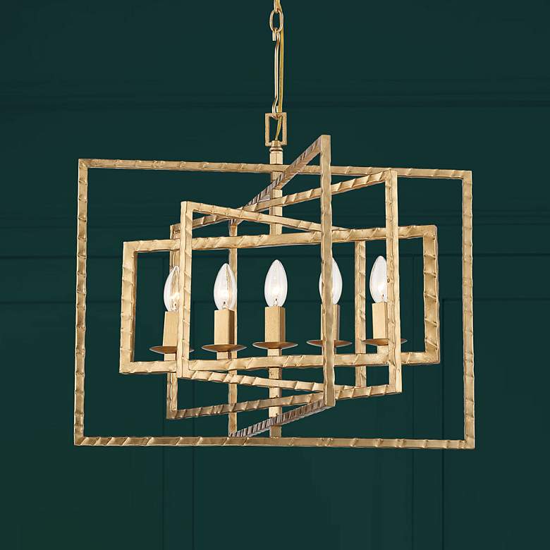 Image 1 Crystorama Capri 24" Wide Antique Gold 5-Light Chandelier