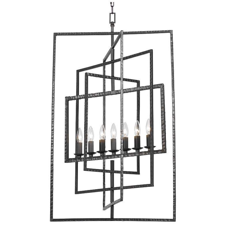 Image 2 Crystorama Capri 24" Wide Raw Steel 7-Light Pendant