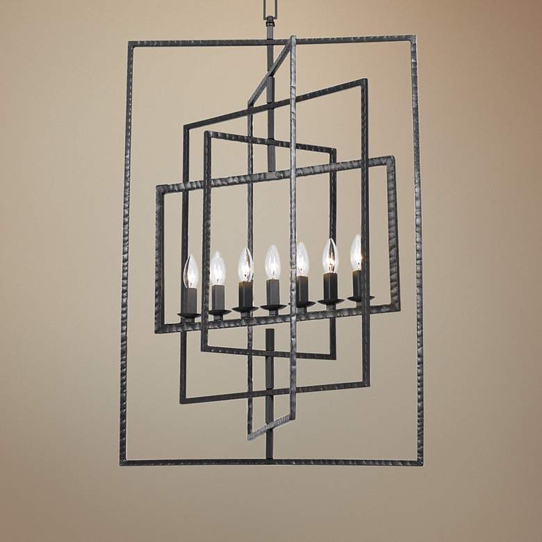 Image 1 Crystorama Capri 24" Wide Raw Steel 7-Light Pendant