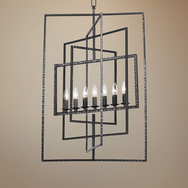 Image 1 Crystorama Capri 24 inch Wide Raw Steel 7-Light Pendant