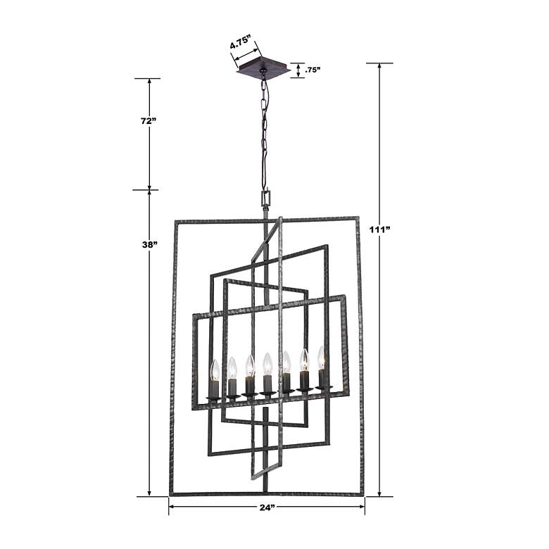 Image 6 Crystorama Capri 24" Wide Raw Steel 7-Light Pendant more views
