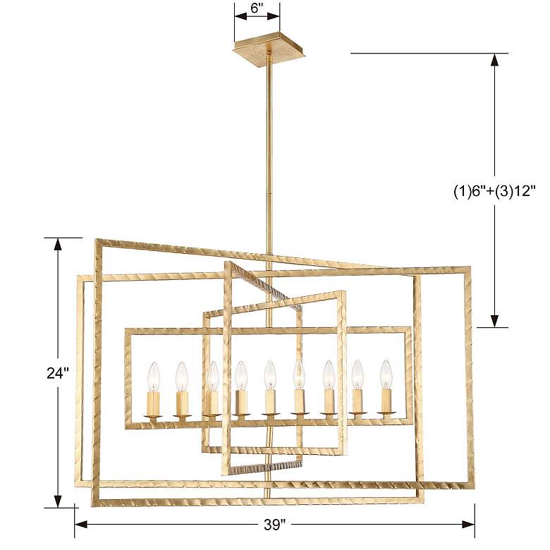 Image 6 Crystorama Capri 39" Wide Antique Gold 9-Light Chandelier more views