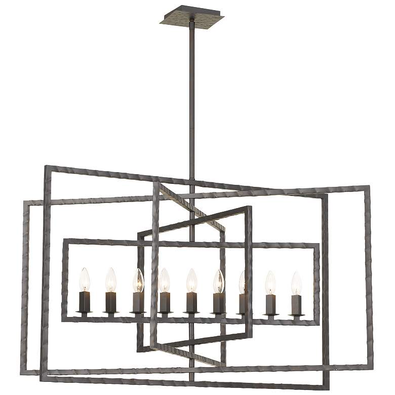 Image 2 Crystorama Capri 39" Wide Raw Steel 9-Light Pendant