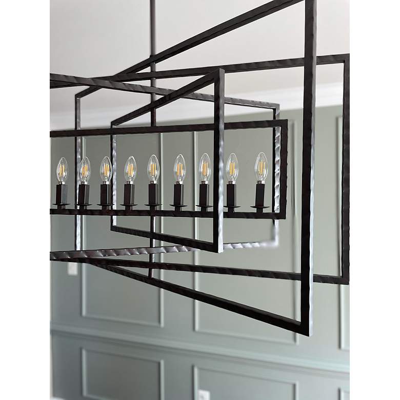 Image 4 Crystorama Capri 39" Wide Raw Steel 9-Light Pendant more views