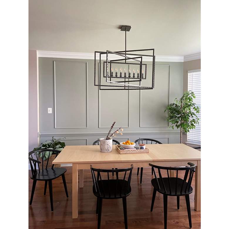 Image 7 Crystorama Capri 39" Wide Raw Steel 9-Light Pendant more views