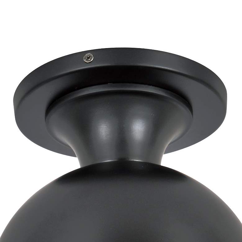 Image 5 Crystorama Capsule 8" Wide Matte Black and Opal Glass Ceiling Light more views
