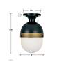 6_Crystorama Capsule 8" Wide Matte Black and Opal Glass Ceiling Light more views