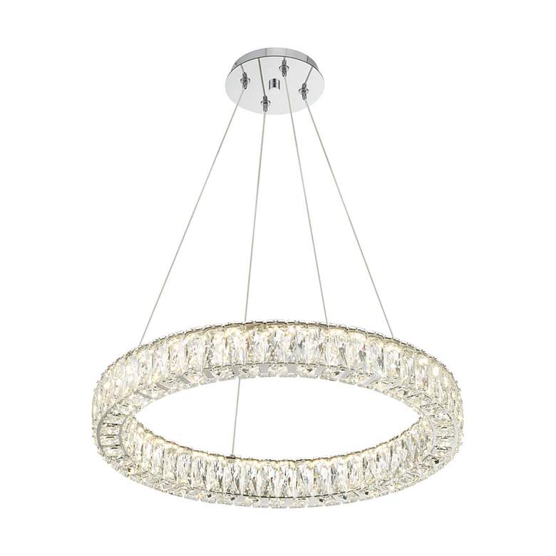 Image 3 Crystorama Carla 24" Wide Chrome LED Ring Pendant Light more views