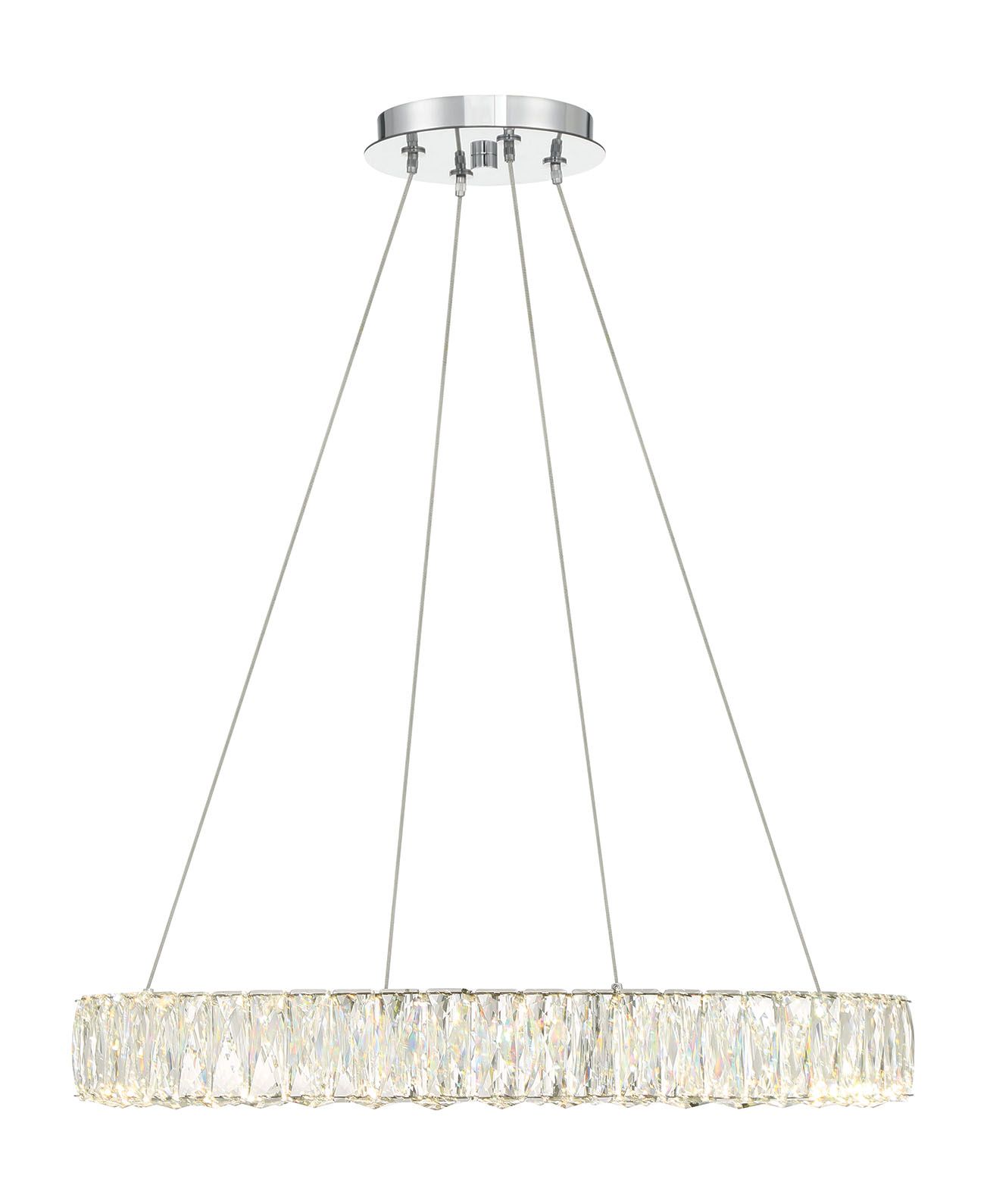 Image 4 Crystorama Carla 24" Wide Chrome LED Ring Pendant Light more views