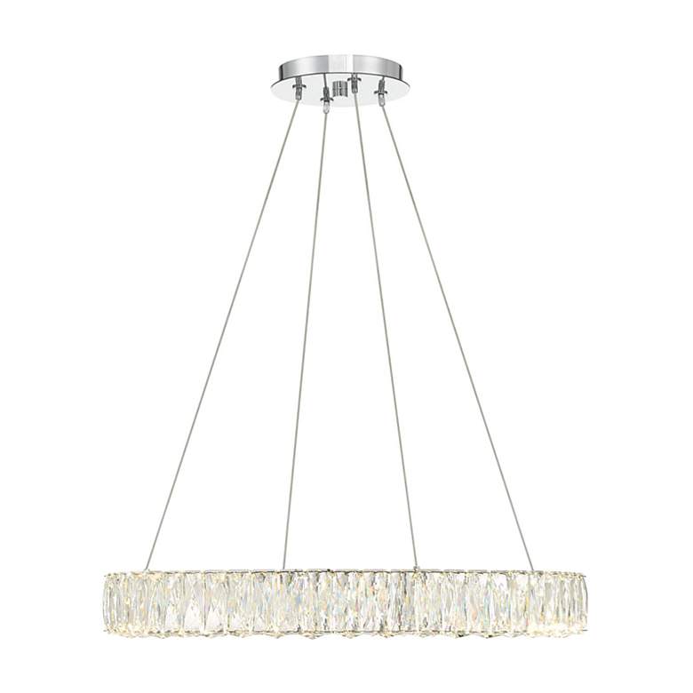 Image 4 Crystorama Carla 24" Wide Chrome LED Ring Pendant Light more views