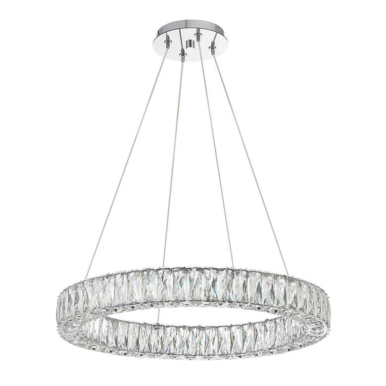 Image 5 Crystorama Carla 24" Wide Chrome LED Ring Pendant Light more views