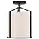 Crystorama Carlyn 10" Wide Black Finish White Silk Ceiling Light
