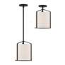 2_Crystorama Carlyn 10" Wide Black Finish White Silk Ceiling Light more views