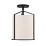 3_Crystorama Carlyn 10" Wide Black Finish White Silk Ceiling Light more views