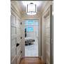 5_Crystorama Carlyn 10" Wide Black Finish White Silk Ceiling Light more views
