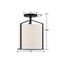 7_Crystorama Carlyn 10" Wide Black Finish White Silk Ceiling Light more views