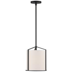Crystorama Carlyn 10" Wide Black Steel Drum Mini Pendant