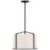 Crystorama Carlyn 16" Wide Black Steel Drum Pendant Light