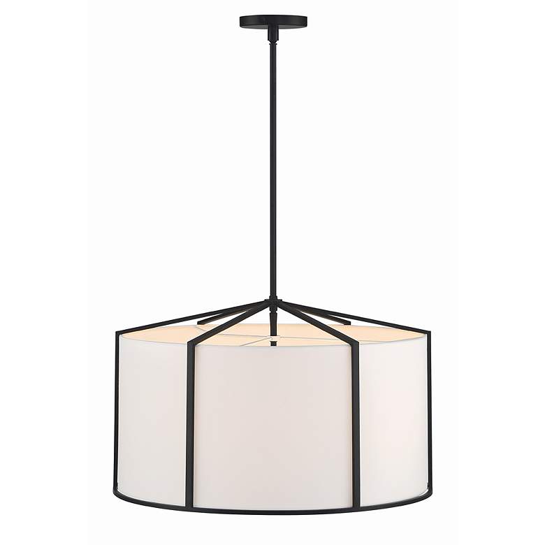 Image 3 Crystorama Carlyn 24 inch Wide Black Steel Drum Pendant Light more views