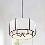 1_Crystorama Carlyn 28" Wide Black Drum Pendant Light