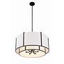 5_Crystorama Carlyn 28" Wide Black Drum Pendant Light more views