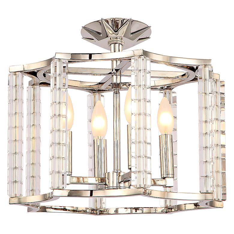Image 2 Crystorama Carson 16 inch Wide Polished Nickel Ceiling Light