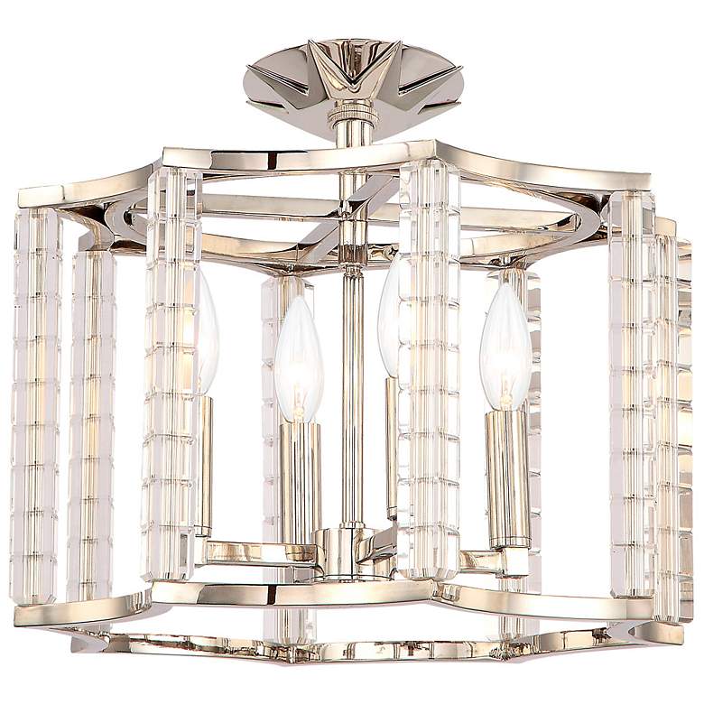 Image 2 Crystorama Carson 16 inch Wide Polished Nickel Ceiling Light