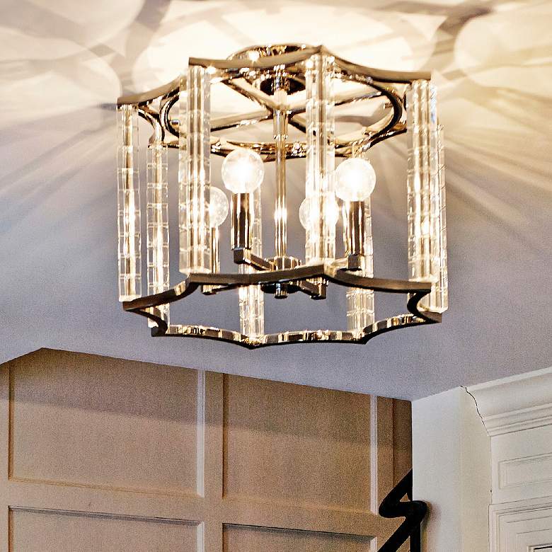 Image 1 Crystorama Carson 16" Wide Polished Nickel Ceiling Light