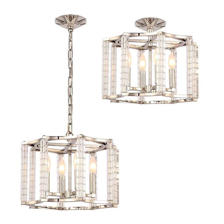 Image 5 Crystorama Carson 16" Wide Polished Nickel Ceiling Light more views