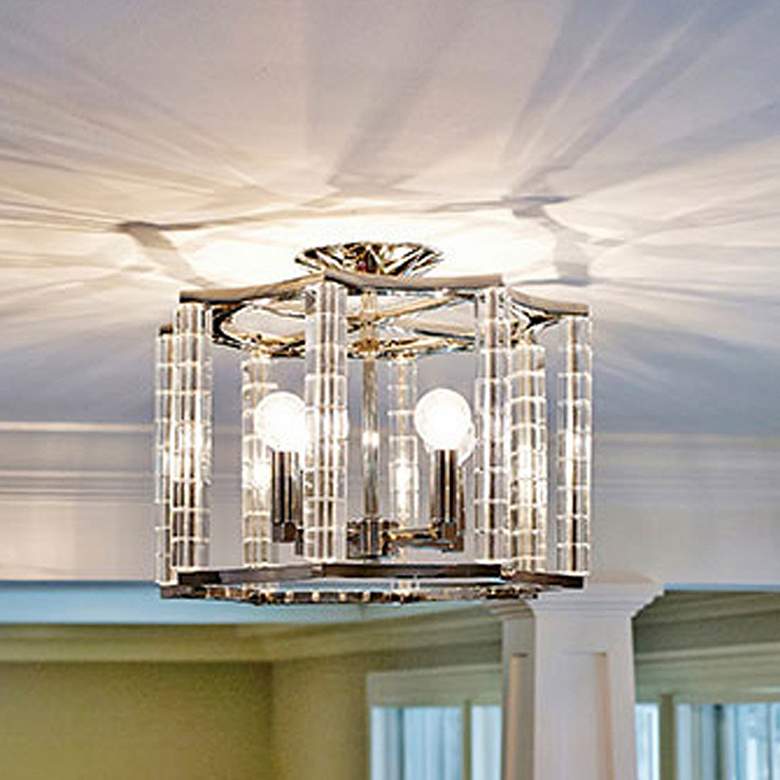 Image 7 Crystorama Carson 16" Wide Polished Nickel Ceiling Light more views