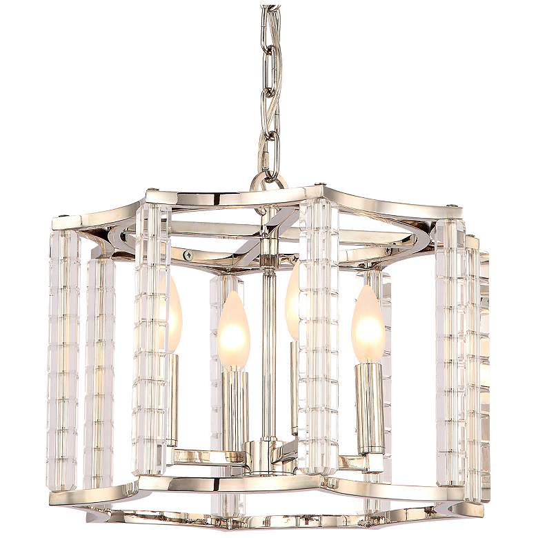 Image 2 Crystorama Carson 16"W Polished Nickel 4-Light Pendant