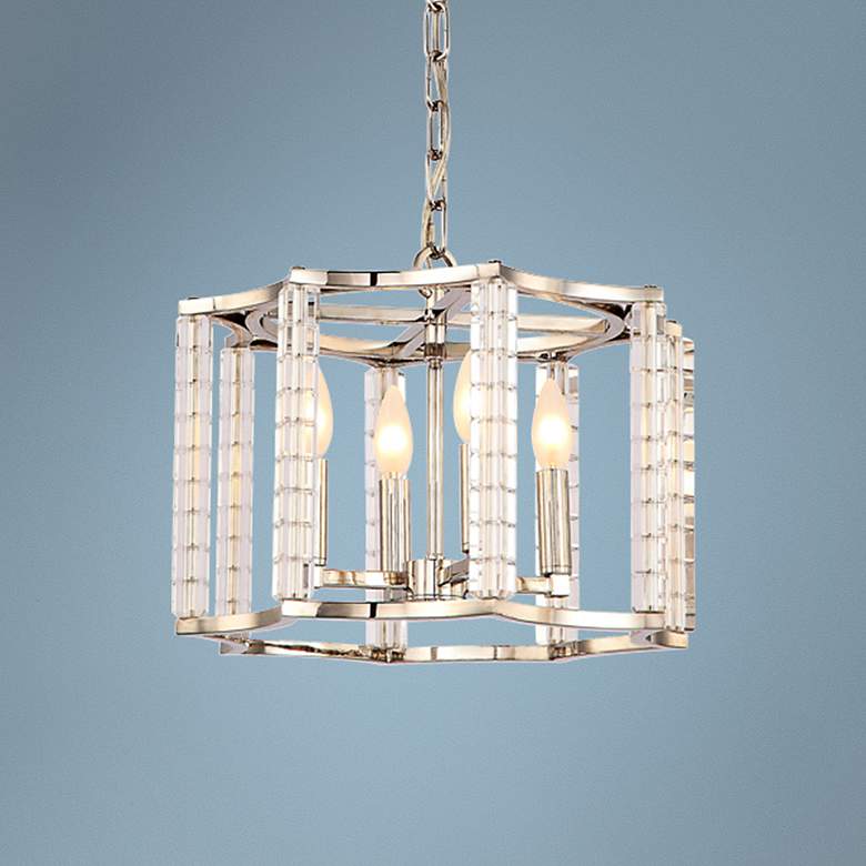 Image 1 Crystorama Carson 16 inchW Polished Nickel 4-Light Pendant