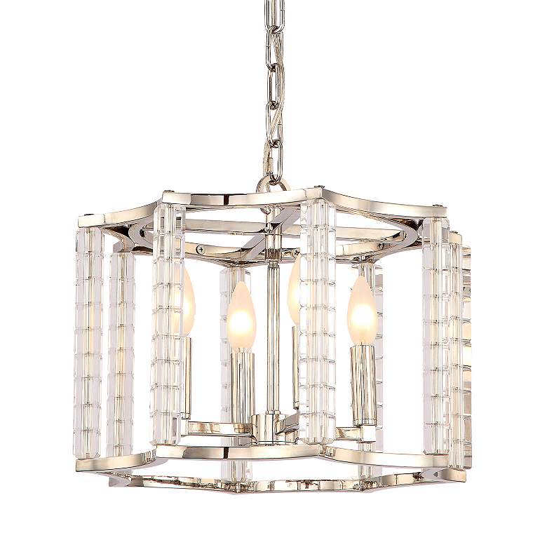 Image 4 Crystorama Carson 16"W Polished Nickel 4-Light Pendant more views