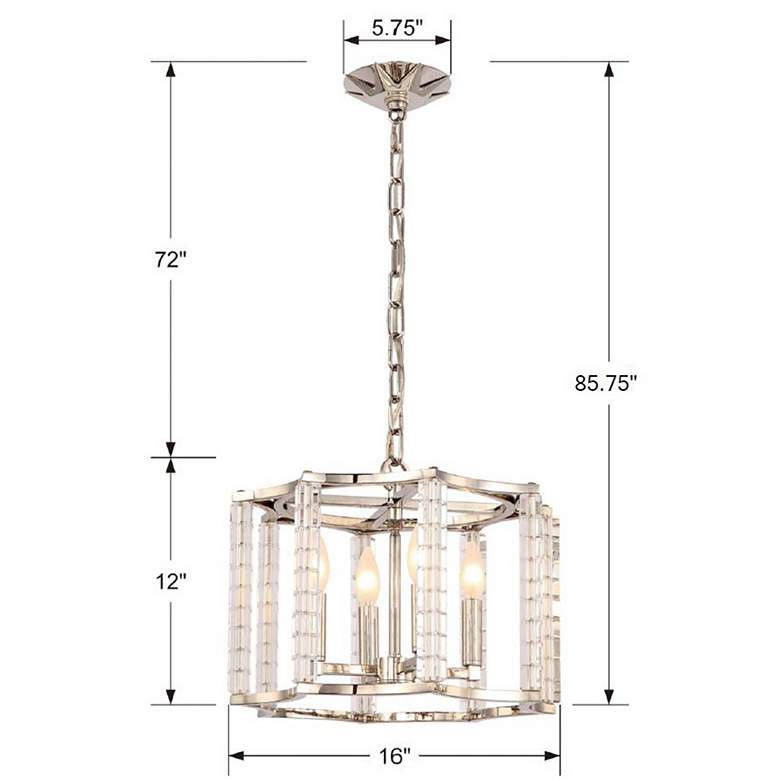 Image 6 Crystorama Carson 16"W Polished Nickel 4-Light Pendant more views