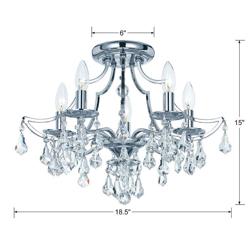 Image 6 Crystorama Cedar 18 1/2"W Polished Chrome Ceiling Light more views