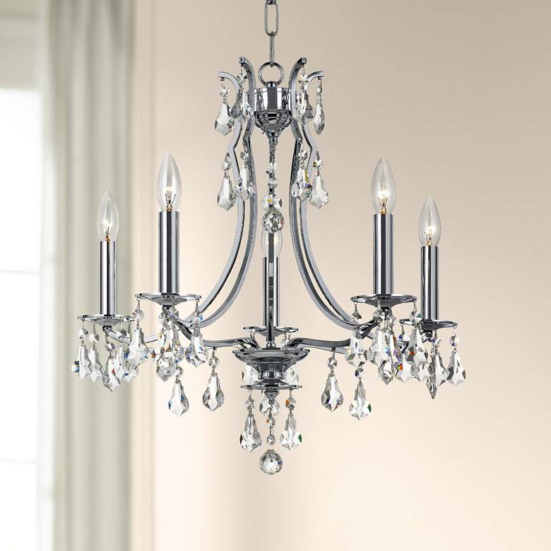 Image 1 Crystorama Cedar 20" Wide Chrome 5-Light Crystal Chandelier