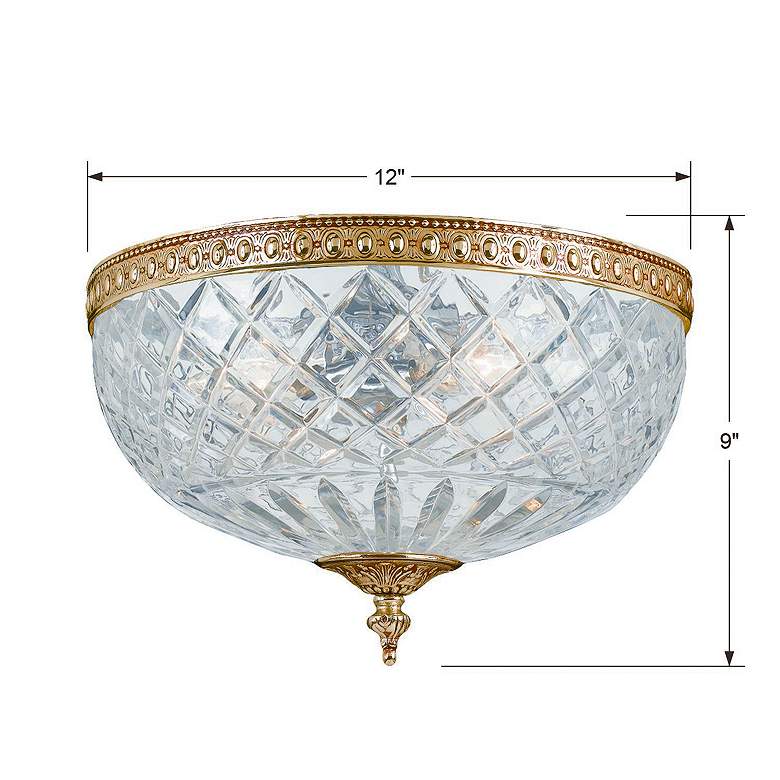 Image 7 Crystorama Ceiling Mount 12" Wide Olde Brass Ceiling Light more views
