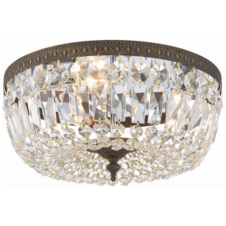 Image 2 Crystorama Ceiling Mount 14" Wide English Bronze Crystal Ceiling Light